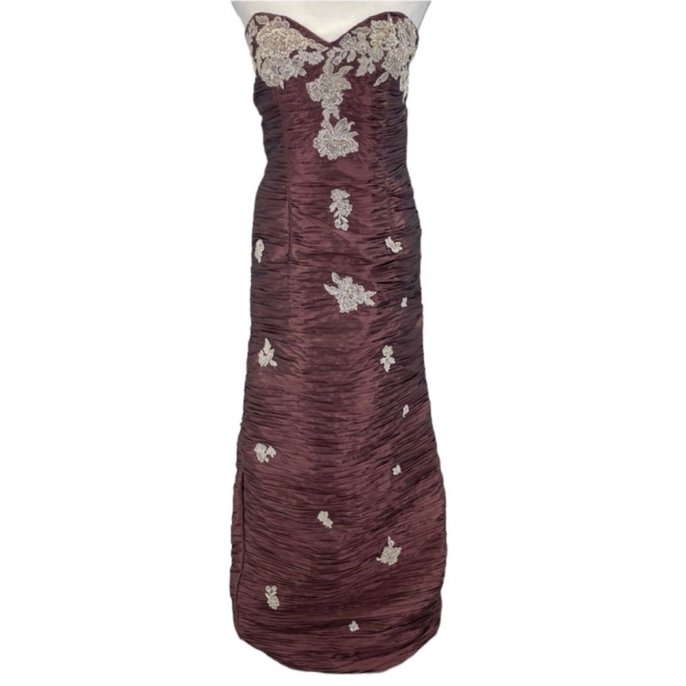 Jovani Sweetheart Strapless Beaded Gown Dress Small Bronze - Picture 15 of 16